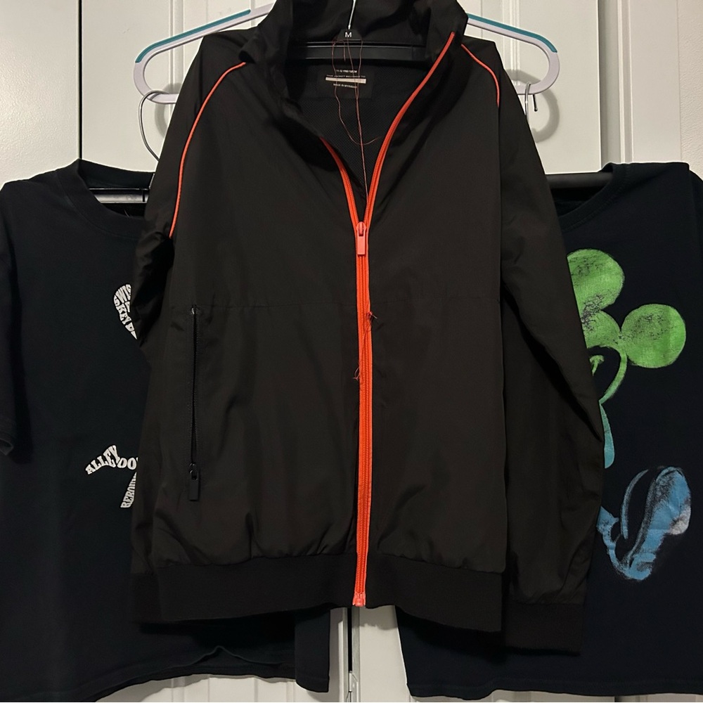 Boy’s size 8-91 Black Jacket with Orange Accents, 2 shirts